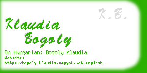 klaudia bogoly business card